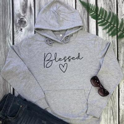 1 Pc Women's Stitched Fleece Printed Pullover Hoodie