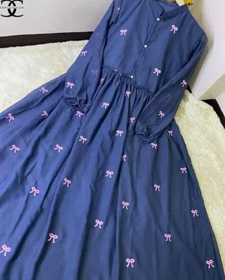 1 Pc Women's Stitched Chiffon Embroidered Maxi